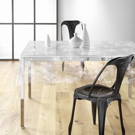Douceur d'Intérieur, Danela 14/100E Tablecloth 140 x 240 cm White PVC Printed Crystal