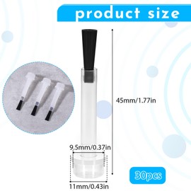 Piriuuo 30 Pcs Replacement Nail Polish Brush Kit, Disposable Nail Art Brushes Set Soft Bristles Nail Brushes with Handle Dip Powder Liquid Replacement Brushes for DIY Nail Art Salon