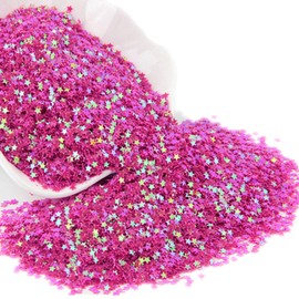 100g Iridescent Star Shaped Sequins Glitter Flat PVC Star Sequins Paillettes for Scrapbooking Embellishment Card Making Jewelry Making Nail Manicure Decorartions (Rose)