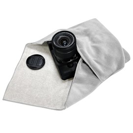 ComfortAce Camera Wrapping Cloth for Camera as Protective Case for Photography Equipment in Backpack, Bag, Pouch etc. Fits Full Format DSLR, Lens, Tripod, Tablet PC etc., lightgrey, wrapping cloth