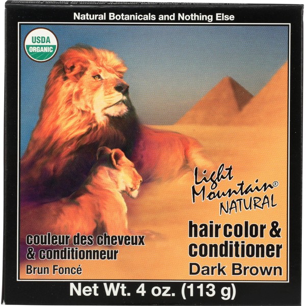 Light Mountain Natural Hair Color & Conditioner, Dark Brown - 4 Oz