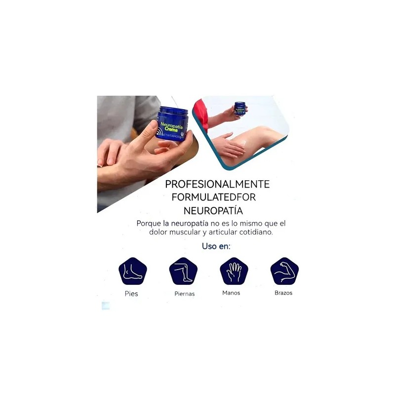 2pcs Crema Para Aliviar La Neuropatía Basic Extra.dermografo
