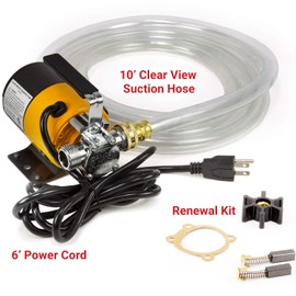 Hot Tub Spa Draining Pump with 10ft ClearView Suction Hose - 120V electric water transfer utility pump