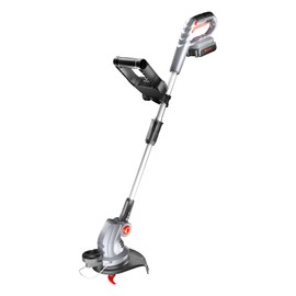 Ukoke 12in 2 in1. Cordless Electric Power Grass Trimmer & Weed Wacker, Edging and Trimmi, 3-Types Cutting Heads, 20V 2A Battery & Charger Included, Silver & Black (UGT-02)