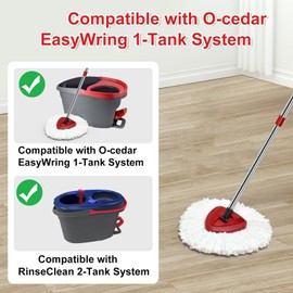 Mop Handle Replacement,4 Section Compatible with O-Cedar Spin Mop Refills and Brooms O Cedar Mop Stick for Floor Clean, 30" to 58"
