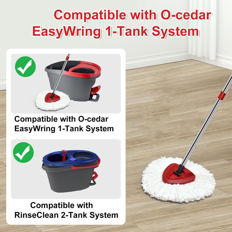 Mop Handle Replacement,4 Section Compatible with O-Cedar Spin Mop Refills
