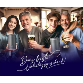 CROWNLY CRYSTAL® Geschenke für Papa Bierglas mit Gravur Personalisierte Geschenke Geburtstagsgeschenk für Papa Lustige Geschenke Vater Geschenk Vatertagsgeschenk für Papa Witzige Geschenke