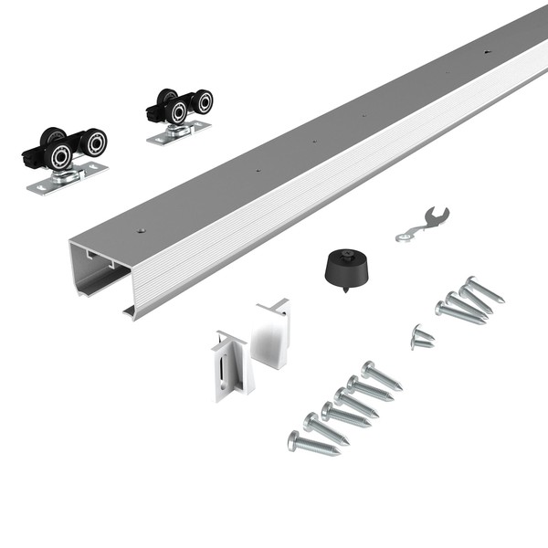 JUBEST 4FT Commercial Grade Pocket Door Hardware and Track Set,