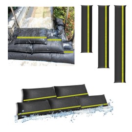 Estresen Pack of 2 Water-Absorbent Sandbags Flood Protection for Doors with Reflective Strips Flood Hose Flood Barrier for Garage Cellar Window Against Rain Water Leak 60 x 20 cm