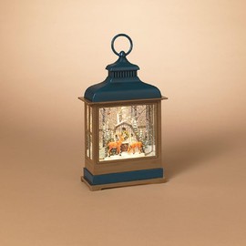 Gerson Battery Operated Lighted Deer Design Spinning Water Globe, 12.25 inch Height