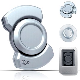 3-in-1 Alloy Fidget Toys Adults - Fidget Spinner,Clicker,Slider Modes,Ultra-Silent,High-Speed Rotation,3-Minute Spin Time,Compact Stress Relief Toy for Adult(Silver)