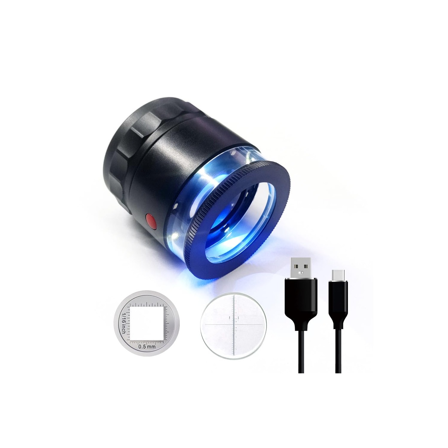 10x Loupe Magnifier Rechargeable Jewelers Loupe with UV and LED Lights ...