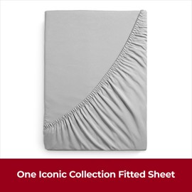 Mellanni King Size Fitted Sheets - All Around Elastic Bed Sheets - 40 Cm Extra Deep Fitted Sheets - Soft Brushed Microfiber, Shrinkage & Fade Resistant - (King, 150x200 cm, Light Gray)