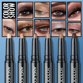 Anglicolor Eyeshadow Pen, 2 Colours, Waterproof Eyeshadow Glitter and Matte, Long-Lasting, Makeup for Wrinkle Free Eyes (02 Golden Pink Shimmer/Taupe)