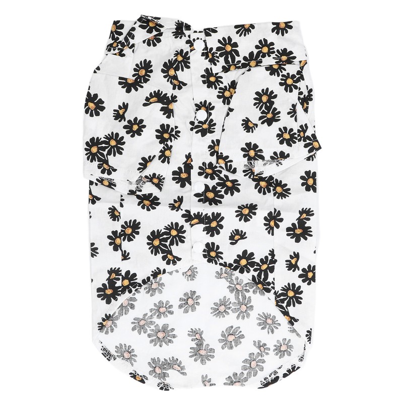 Daisy Print Dog Shirt Soft Breathable Flexible Pet T Shirt