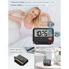 MeesMeek Digital Travel Alarm Clock, Black, 3.54 inch LCD Display,