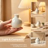 Mini White Ceramic Bud Vase Flat Round Glossy Table Decor