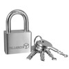 alubox Padlock Stainless Steel with 4 Keys Shackle 7 mm