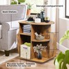 TooCust Rotating End Table with Storage, Rotating Side Table Living