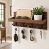 Wall Mounted Wooden Key Holder for Entryway Organization – Rustic