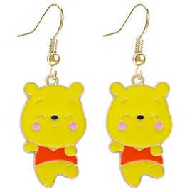 Charm Buddy Winnie the Pooh Bear Dangle Earrings Eeyore Piglet Tigger Womens Girls Earrings Jewellery Jewelry (1. Pooh Bear)