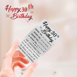 MOQIYXL Happy 30th Birthday Card for Men Women, Small Engraved Wallet Card for 30 Year Old Birthday Gifts