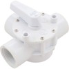 Champlain Plastics Diverter Valve, Olympic, 1-1/2"FPT, 3-Way, White