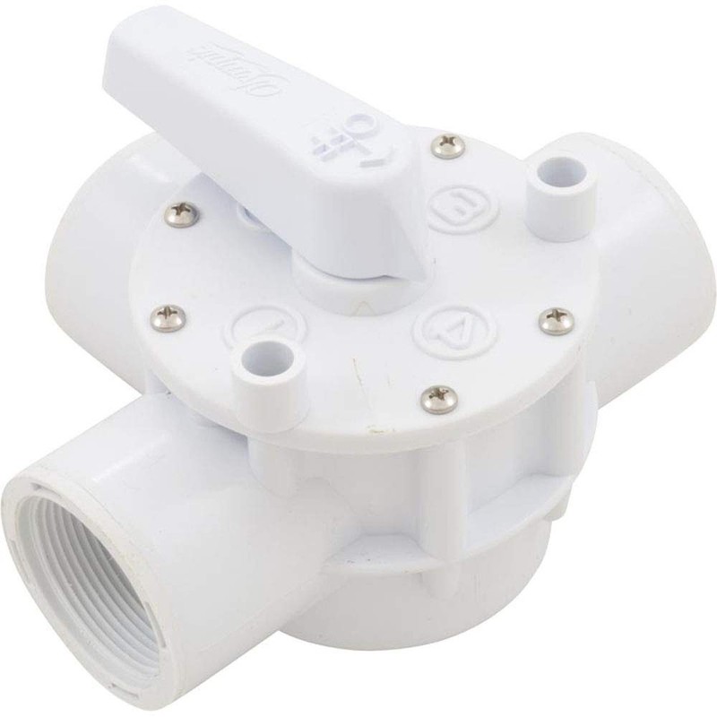 Champlain Plastics Diverter Valve, Olympic, 1-1/2"FPT, 3-Way, White