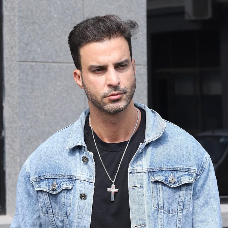 Eulinviak Stainless Steel Baseball Cross Pendant Necklace for Men, Bible