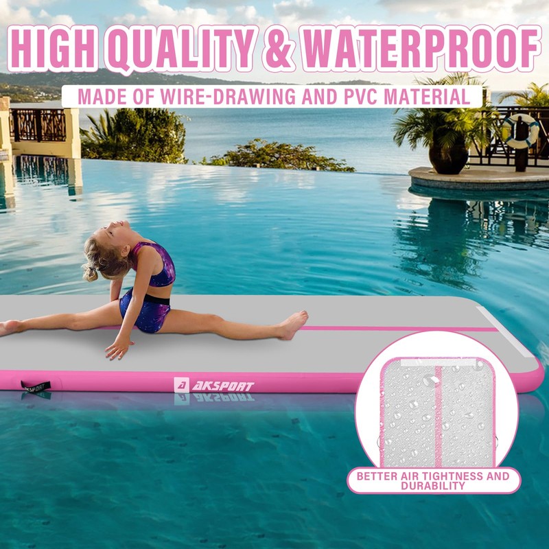 AKSPORT Gymnastic Inflatable Tumbling Mat,Training Mat for Exercise with Air