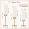 Gold Hurricane Candle Holders, Taper Glass Cover Candlestick, Tall Brass