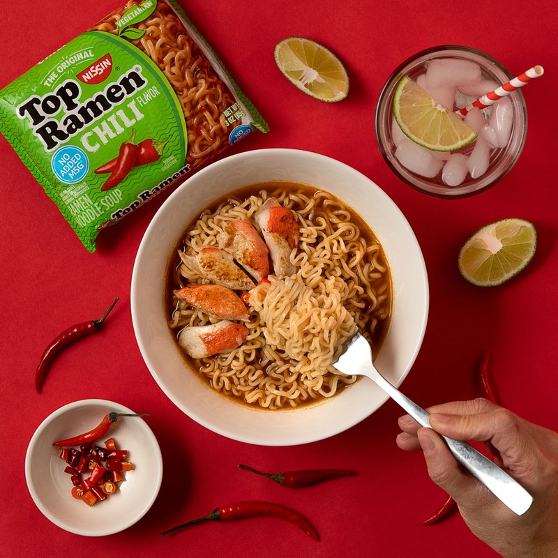 Nissin Top Ramen Noodle Soup, Chili, 3 Ounce (Pack of