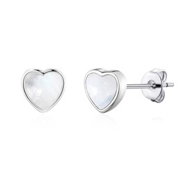 Philip Jones Moonstone Heart Stud Earrings