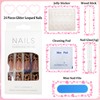 24pcs Coffin False Nails French Tip - Extra Long Press