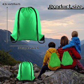 PLULON Green Drawstring Bags Drawstring Backpack Bulk, String Backpack Cinch Sack Sport Gym Backpack Bags for Yoga Traveling Outdoor Sports