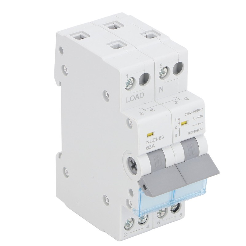 230VAC 63A Dual Power Manual Transfer Switch 35mm DIN Rail