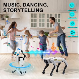 jaming Smart Robot Dog,2.4Ghz Remote Control Robot Dog Toy,AI Voice Control Connect to Cell Phone Bluetooth，APP Programming,Will Dance,Interactive,Ideas Gift