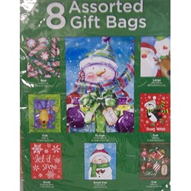 8 Assorted Christmas Theme Gift Bags