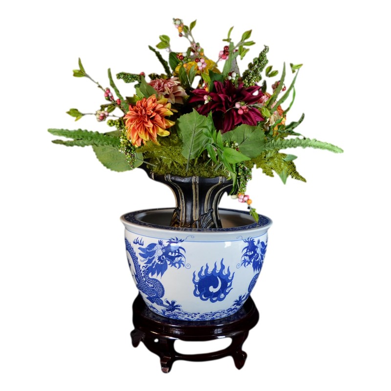Wooden Fishbowl Display Vase Pot Planter Stand Plant Pot Display