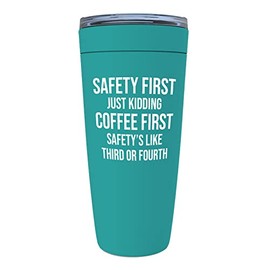 Coffee Lover Mint Edition Viking Tumbler 20oz - coffee first - Coffee Enthusiast Caffeine Addict Brew Espresso Barista Overtime Worker Kidding Joke Engineer
