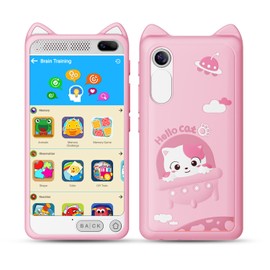 Kids Smart Phone Toys for Girls 3.97" Touchscreen Toddler Phone Learning Toy Christmas Birthday Gifts for Girls Age 3-12, MP3 Music Player with Dual Camera Kids Cell Phone, 2000mA(Pink)