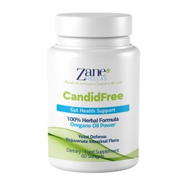 Zane Hellas Candidfree Softgels Oregano Oil Power Candida Support Intestinal Health Support Intestinal Flora Support 100% Herbal Solution 60 Capsules