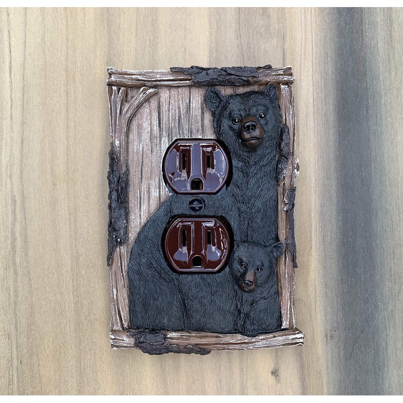 Top Brass Home Decor Bear Themed Electrical Cover Plate -