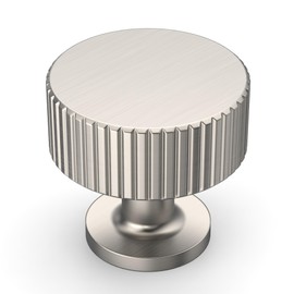 Amerdeco 10 Pack Brushed Satin Nickel Cabinet Knobs Single Hole Cabinet Pulls 1 Inch Drawer Knobs and Pulls for Bathroom Cabinets ZH0071