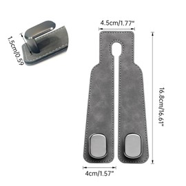 MINICIRCLES Car Seat Hooks 2pcs, Multifunctional Car Headrest Hook for Headrest Bags Purses Umbrellas Phones, Car Storage Hook for Car Organization (Gray)