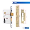 XFORT® Polished Brass Euro Profile Sashlock 75mm, Euro Sash Lock