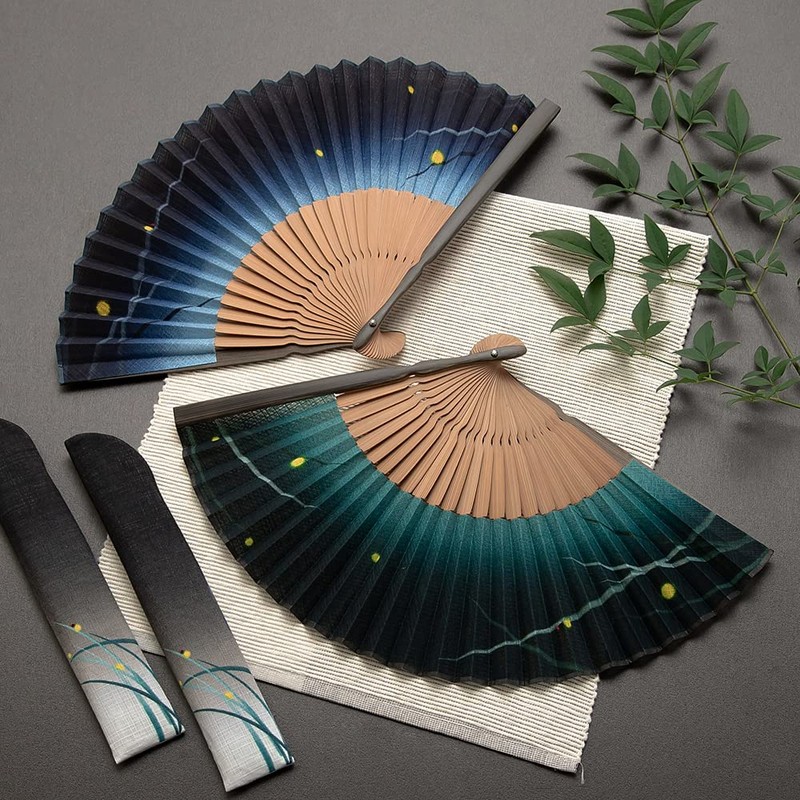 Osaka Choseido Fan, Men's, Stylish, Business, Folding Fan Bag, Set