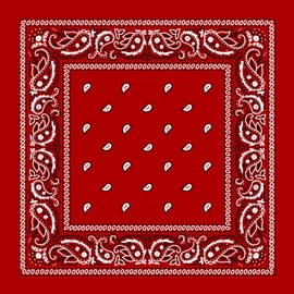Red Paisley Bandana - Single Piece 22x22