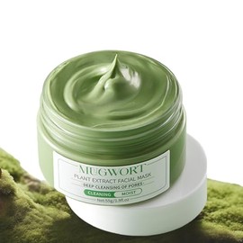 Grospe Mugwort Face Mask - 1.9 fl.oz, Deep Cleansing & Soothing Wash-Off Mask for Sensitive Skin, Leaves Skin Silky Smooth
