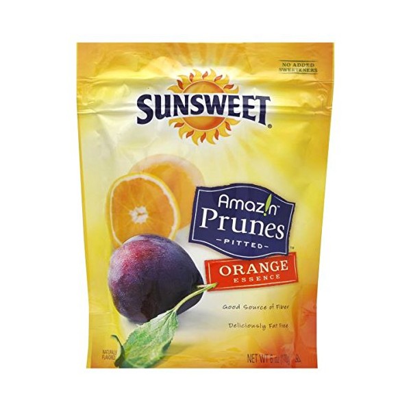Sunsweet Amaz!n Prunes, Pitted, Orange Essence 6oz (Pack of 3)